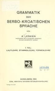 Tapa de Grammatik der serbo-kroatischen sprache