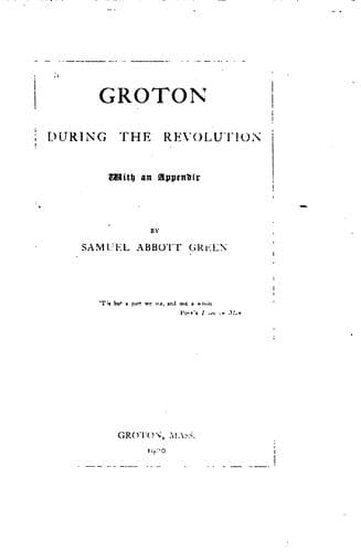 Tapa de Groton during the revolution