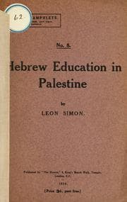Tapa de Hebrew education in Palestine