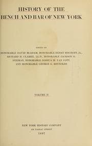 Tapa de History of the bench and bar of New York