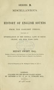 Tapa de A history of English sounds from the earliest period