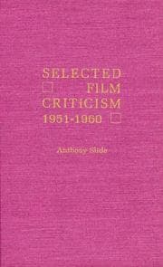 Tapa de Selected Film Criticism