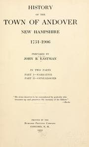Tapa de History of the town of Andover, New Hampshire