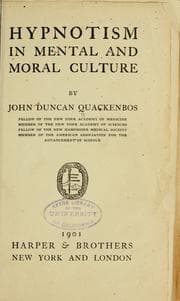 Tapa de Hypnotism in mental and moral culture