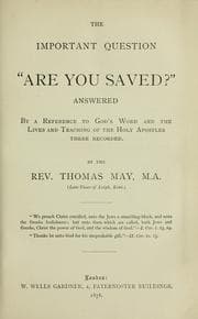 Tapa de The important question, "are you saved?", answered