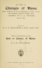 Tapa de An index to Changes of name
