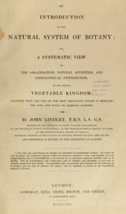 Tapa de An introduction to the natural system of botany