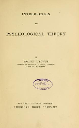 Tapa de Introduction to psychological theory