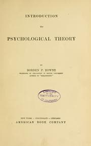 Tapa de Introduction to psychological theory