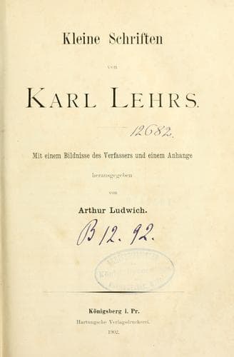 Tapa de Kleine Schriften