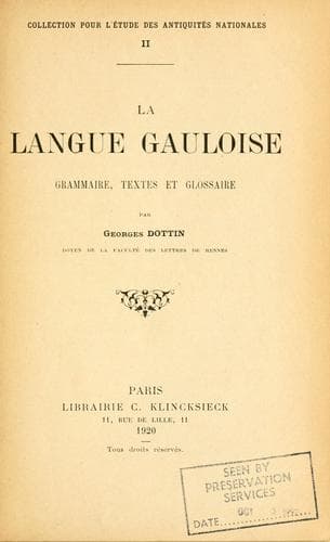 Tapa de La langue gauloise