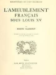 Tapa de L' ameublement français sous Louis XV