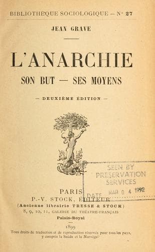 Tapa de L' anarchie