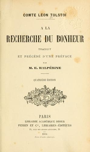 Tapa de A la recherche du bonheur