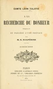 Tapa de A la recherche du bonheur