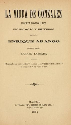 Tapa de La viuda de González