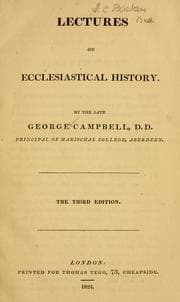 Tapa de Lectures on ecclesiastical history