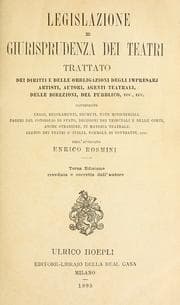 Tapa de Legislazione e giurisprudenza dei teatri