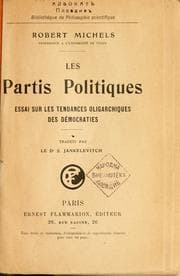 Tapa de Political Parties Sociological Study Olgrchcl