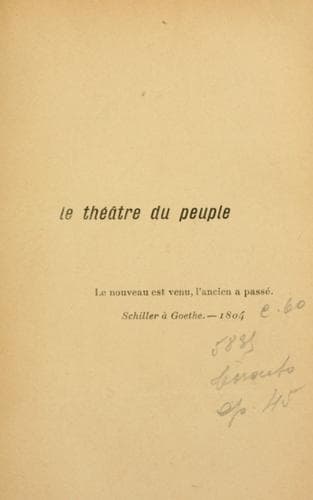 Tapa de Le théâtre du peuple.
