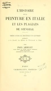 Tapa de L' histoire de la peinture en Italie et les plagiats de Stendhal