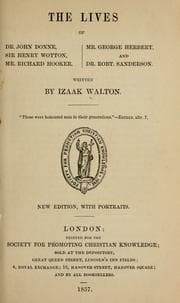 Tapa de The lives of Dr. John Donne, Sir Henry Wotton, Mr. Richard Hooker, Mr. George Herbert and Dr. Robt. Sanderson