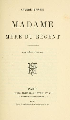 Tapa de Madame, mère du régent