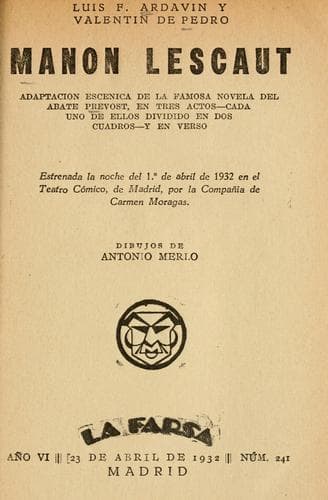 Tapa de Manon Lescaut