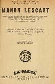 Tapa de Manon Lescaut