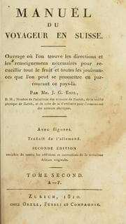 Tapa de Manuel du voyageur en Suisse