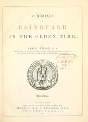 Tapa de Memorials of Edinburgh in the olden time