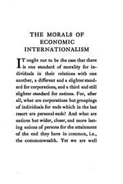 Tapa de The morals of economic internationalism