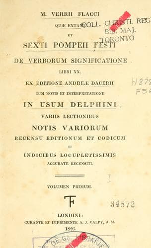 Tapa de M. Verrii Flacci quae extant