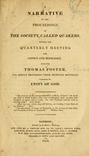 Tapa de A Narrative of the proceedings of the Society called Quakers, within the quarterly meeting for London and Middlesex