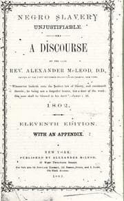 Tapa de Negro slavery unjustifiable