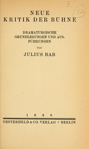 Tapa de Neue Kritik der Bühne