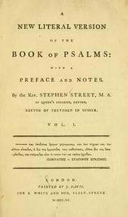 Tapa de A new literal version of the book of Psalms