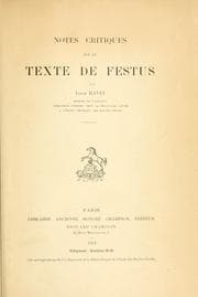 Tapa de Notes critiques sur le texte de Festus