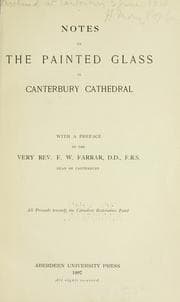 Tapa de Notes on the painted glass of Canterbury Cathedral