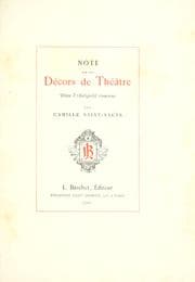 Tapa de Note sur les décors de théâtre dans l'antiquité romaine