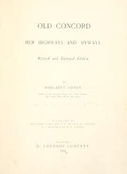 Tapa de Old Concord, her highways and byways