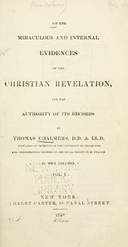 Tapa de On the miraculous and internal evidences of the Christain revelation and the authority of its records
