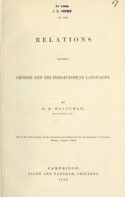 Tapa de On the Relations between Chinese and the Indo-European languages