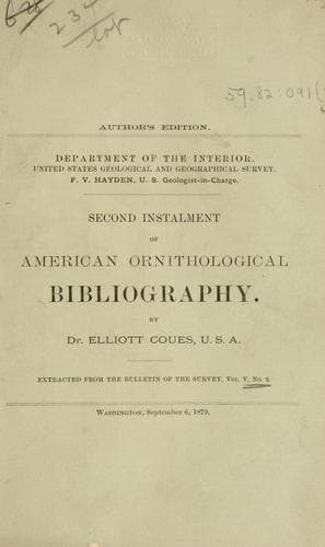 Tapa de Ornithological bibliography
