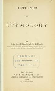 Tapa de Outlines of etymology