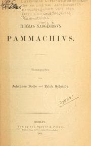 Tapa de Pammachivs. Hrsg. von Johannes Bolte und Erich Schmidt