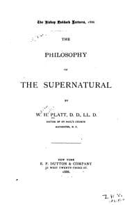 Tapa de The philosophy of the supernatural