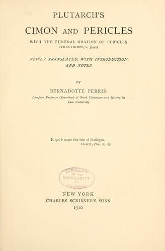 Tapa de Plutarch's Cimon and Pericles