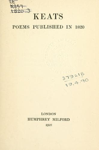 Tapa de Poems published in 1820
