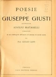 Tapa de Poesie di Giuseppe Giusti